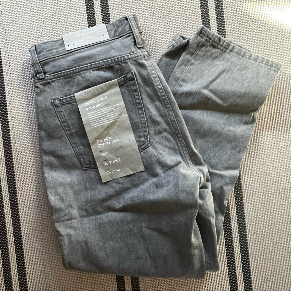 NWT Everlane The 90s Cheeky Jean - Acid Grey - Button Fly in 29 Crop